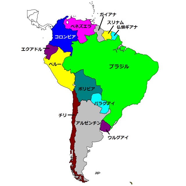 南米 地図 アジア格安 ひとり旅ナビ助